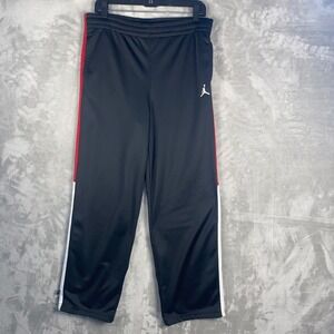 Jordan Boy's Black Red White Track Pants Athletic Joggers Size XL